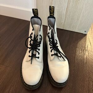 Dr. Martens White Boots with Black Laces